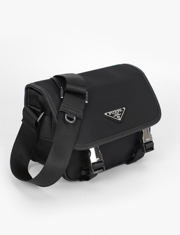Prada Black Re-Nylon and Saffiano Leather Shoulder Bag (Unisex)