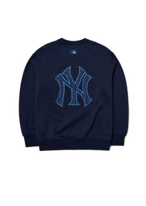 MLB New Era New York Yankees Back Big Logo Sweatshirts Blue Line (Navy)