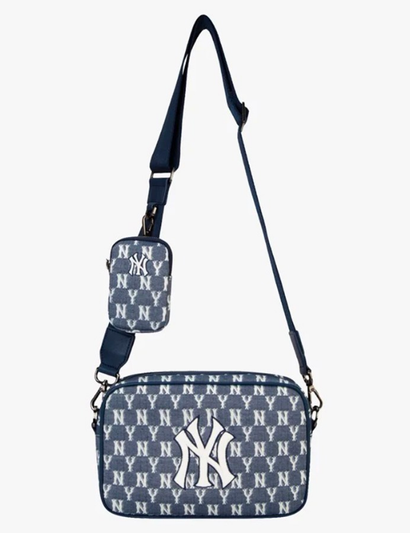 MLB Monogram Jacquard Crossbody Bag (Blue)