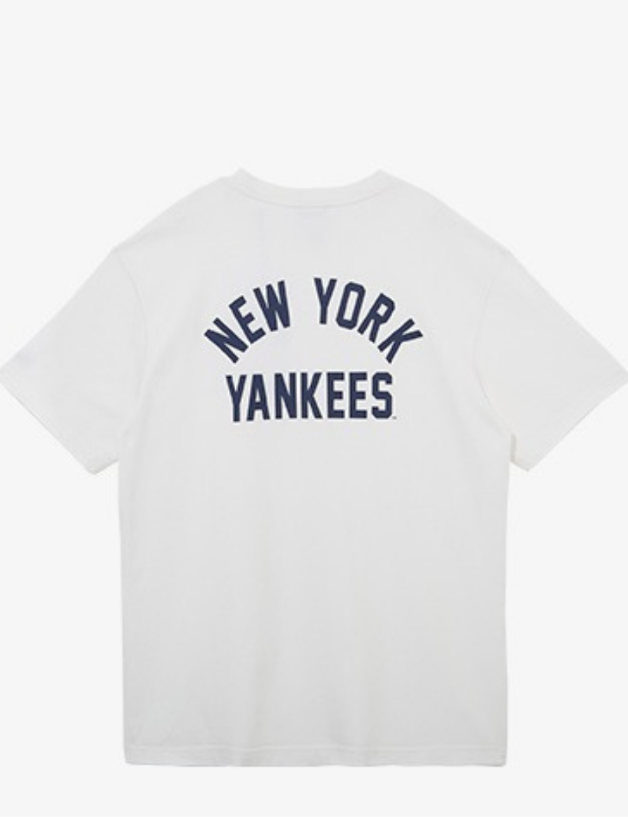 MLB New Era New York Yankees Printed Navy Logo T-shirt (White)