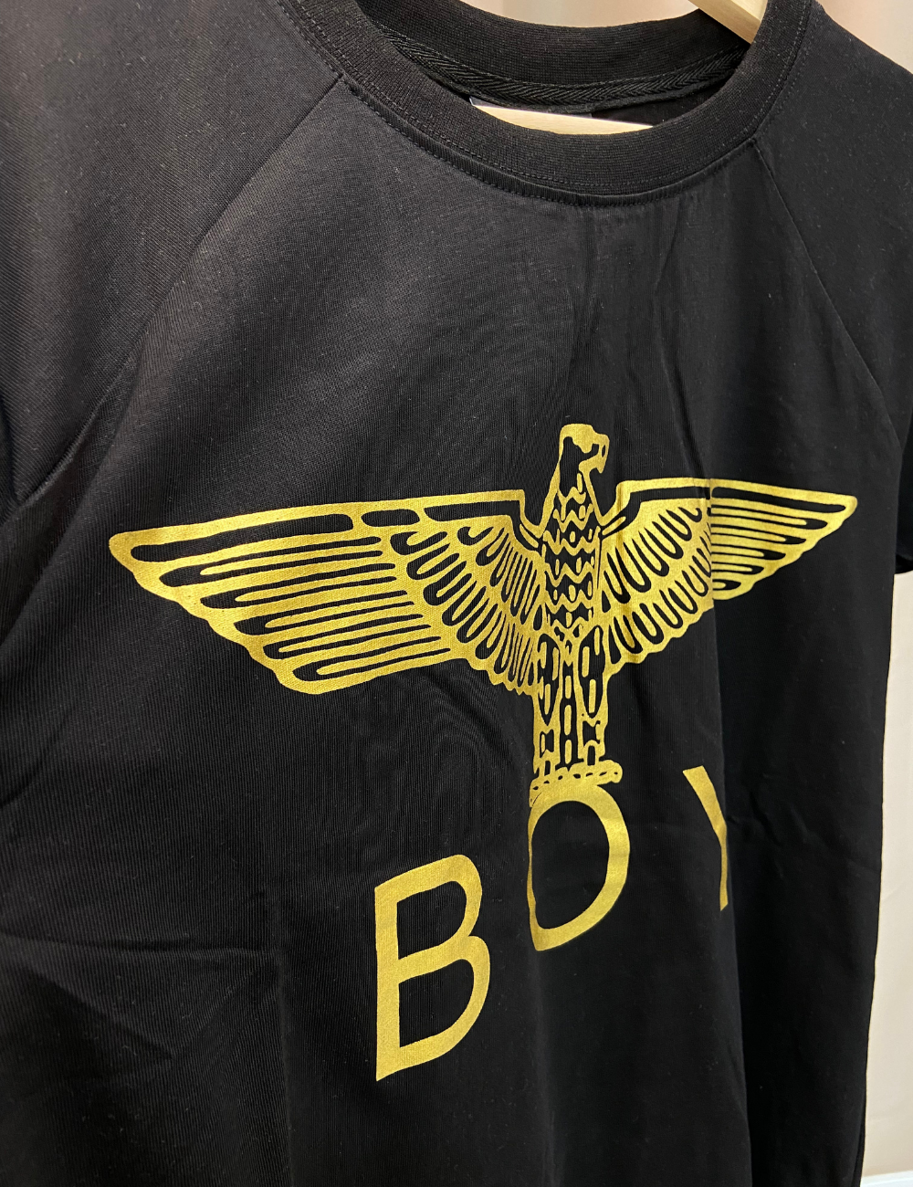 Boy London Grey Gold Eagle Feather Wings Tee (Black)