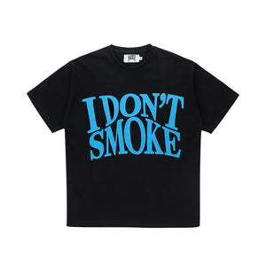 DONSMOKE Basic Logo "Blue Slogan" Printing T-Shirt ( Black )