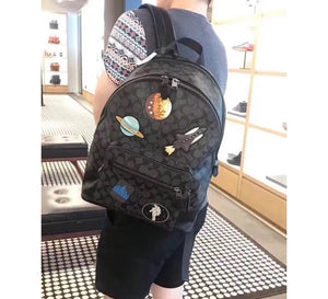 Coach × Nasa West Backpack With Space Patches ( Black )