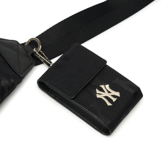 MLB Monogram Nylon Jacquard Hip Sack Waist Bag (Black)