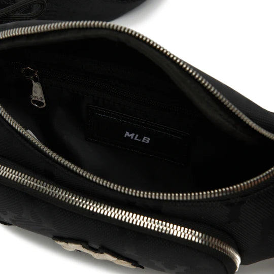 MLB Monogram Nylon Jacquard Hip Sack Waist Bag (Black)
