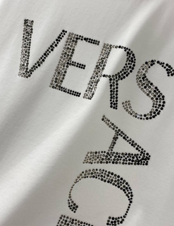 Versace Logo Crystal T-Shirt (White)