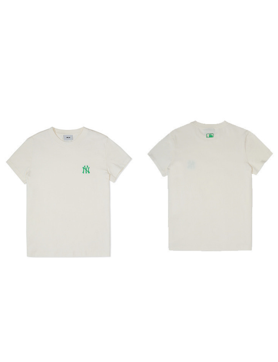 MLB New Era New York Yankees Printed Small Neon Green Logo T-shirt (White)