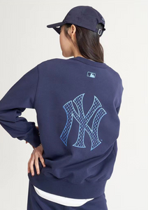 MLB New Era New York Yankees Back Big Logo Sweatshirts Blue Line (Navy)