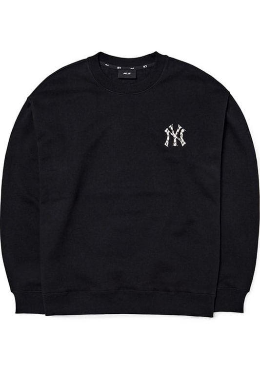 MLB New Era New York Yankees Back Big Logo Sweatshirts White Line (Black)