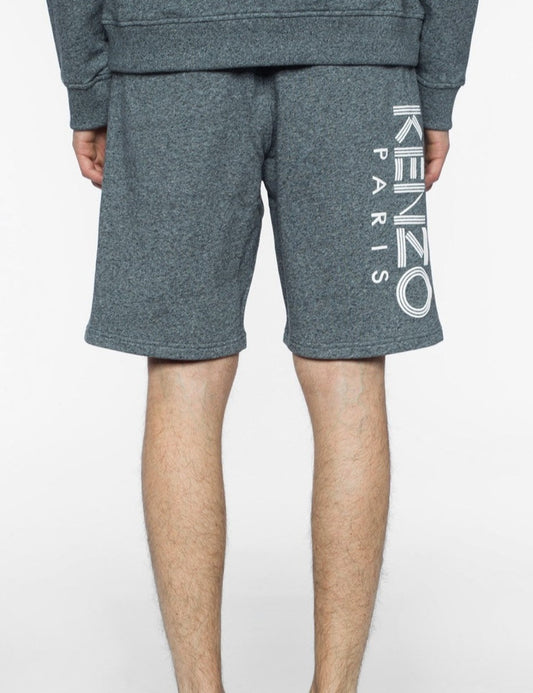 Kenzo Logo Cotton Track Shorts (Grey)
