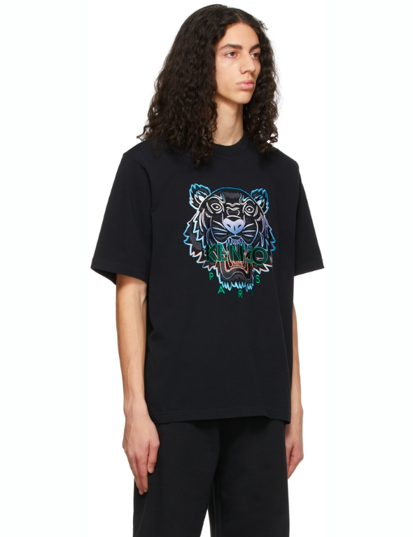 Kenzo Gradient Embroidered Tiger Capsule Oversize T-Shirt (Black)
