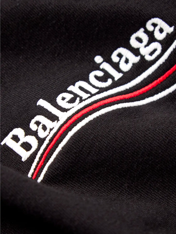 Balenciaga Printed Wave Oversized Black T-Shirt