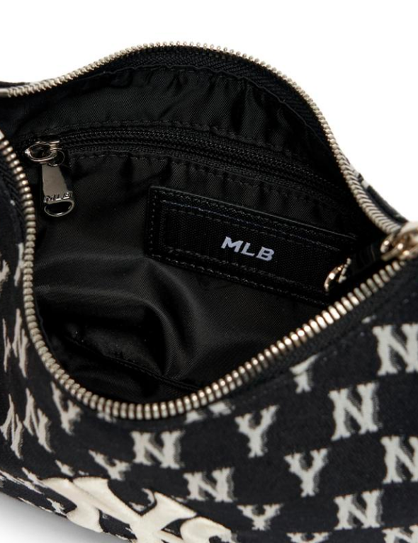 MLB Monogram Jacquard Hobo Bag (Black)