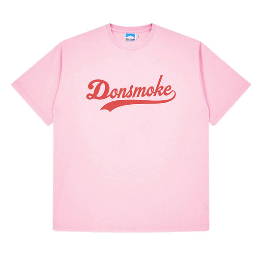 DONSMOKE Cursive Varsity Logo T-shirt (Pink)