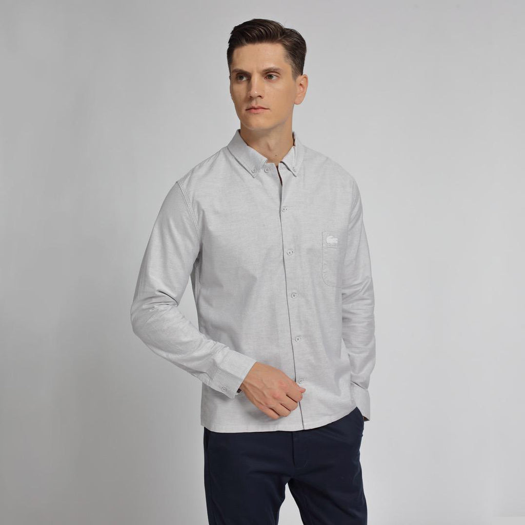 Lacoste Regular Fit Cotton Poplin Shirt ( Grey ) - Shop Streetwear, Sneakers, Slippers and Gifts online | Malaysia - The Factory KL