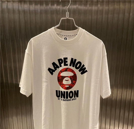 AAPE Universe Red head college wording tee (White)