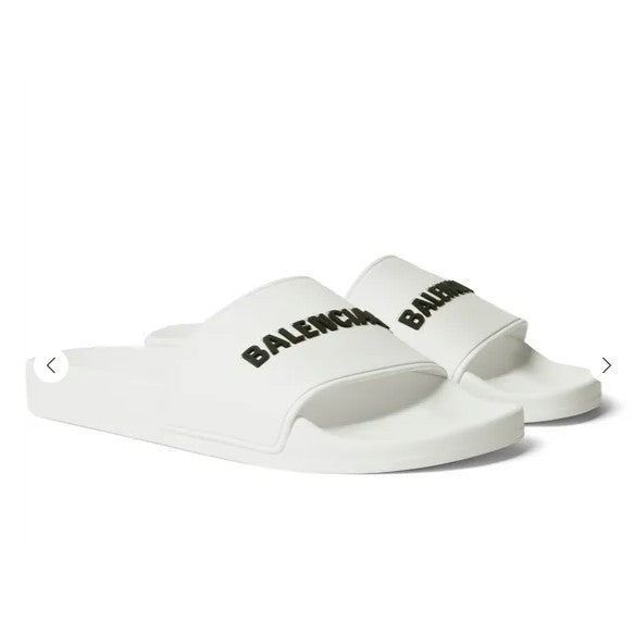 BALENCIAGA logo-embossed rubber slide ( White )