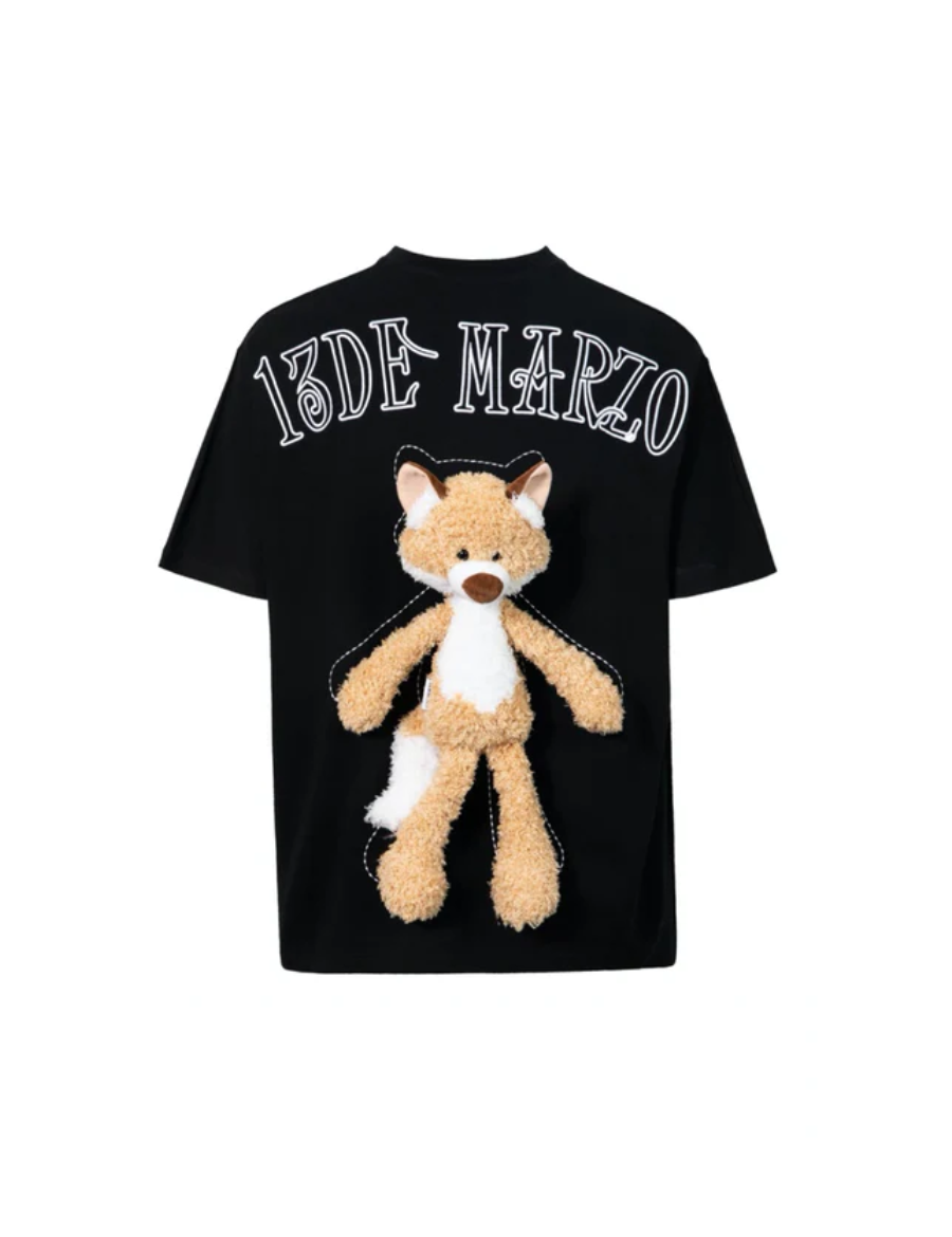 13 DE MARZO PLUSH FOX TOY TEE BLACK