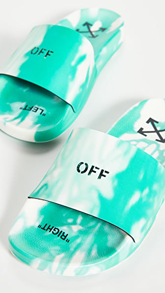 OFF-WHITE SS2021 Tie-dye Effect Sliders In Green - Shop Streetwear, Sneakers, Slippers and Gifts online | Malaysia - The Factory KL