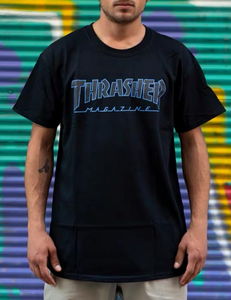 Thrasher Blue Logo T-Shirt (Black) – The Factory Kl