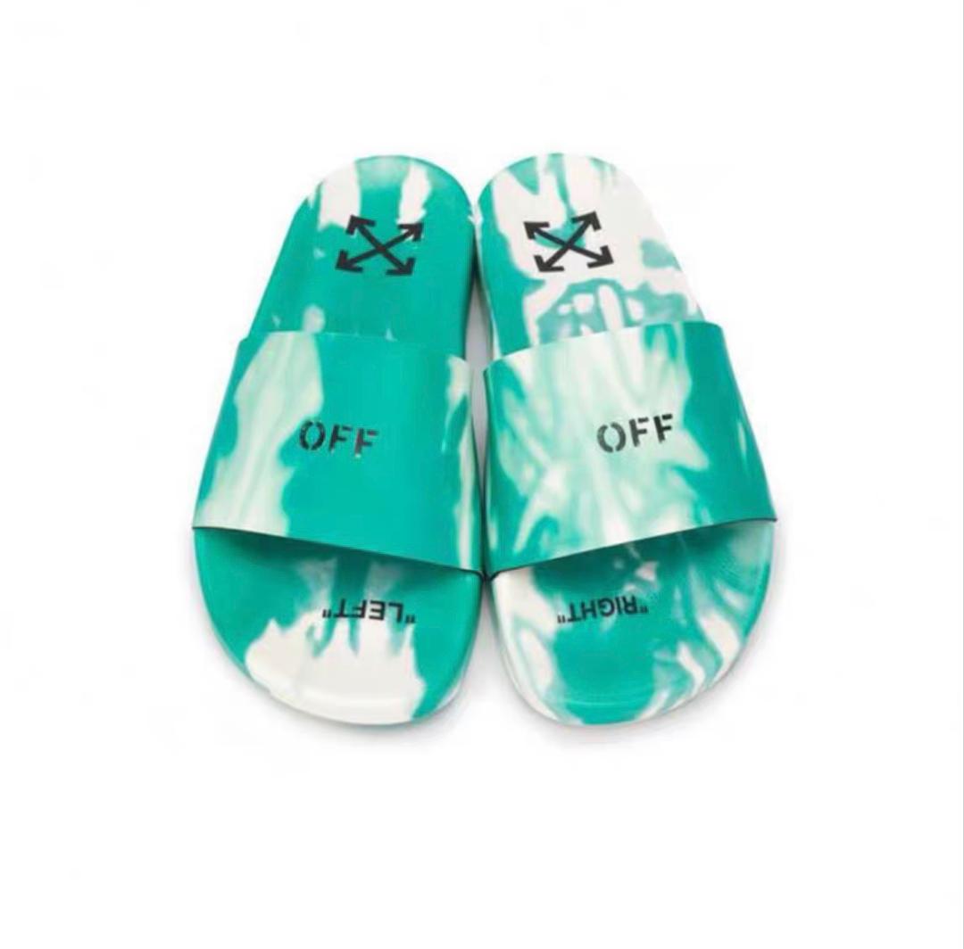 OFF-WHITE SS2021 Tie-dye Effect Sliders In Green - Shop Streetwear, Sneakers, Slippers and Gifts online | Malaysia - The Factory KL