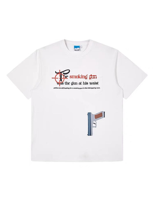 DONSMOKE T-Shirt With Gun (White)