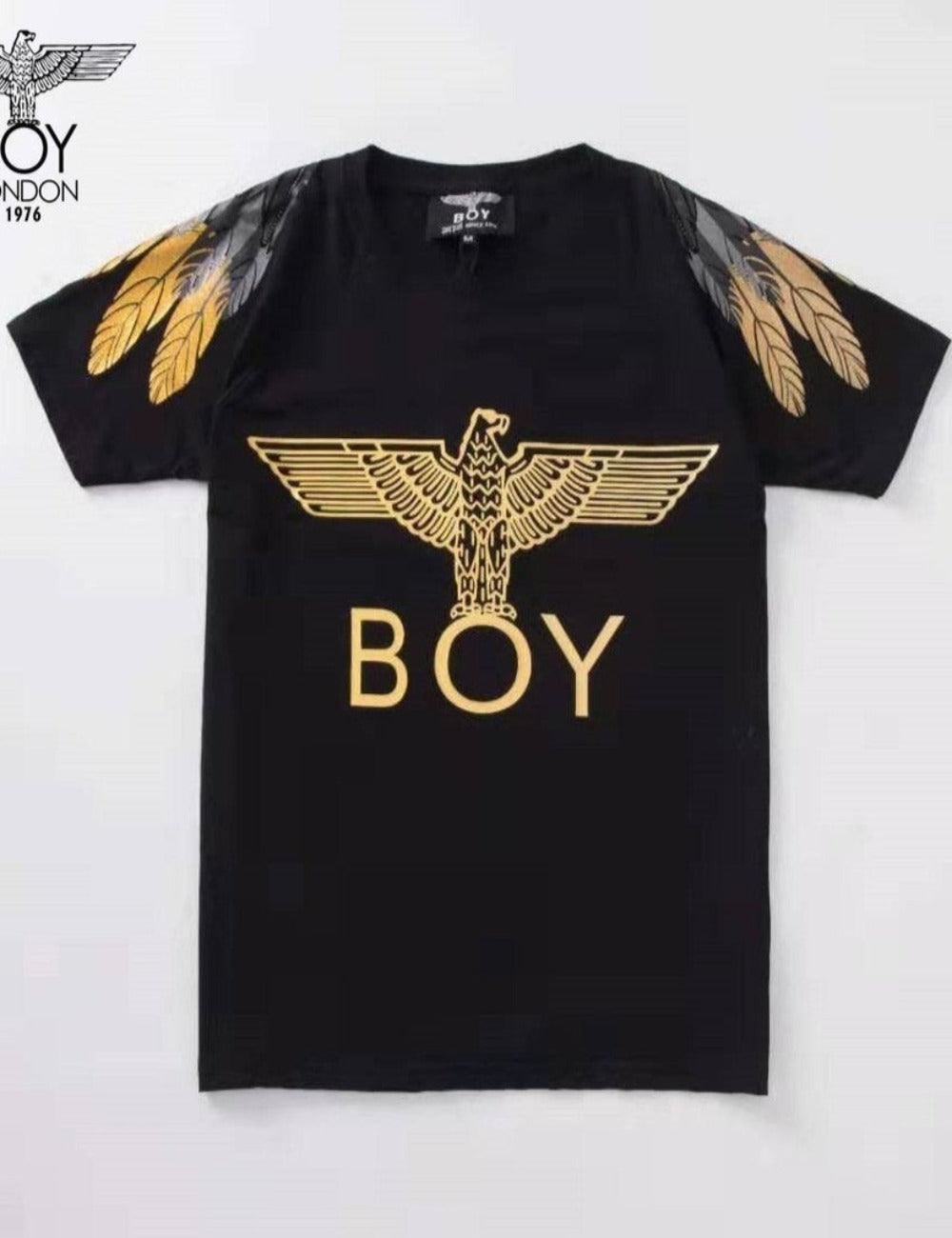 Boy London Grey Gold Eagle Feather Wings Tee (Black) – The Factory KL