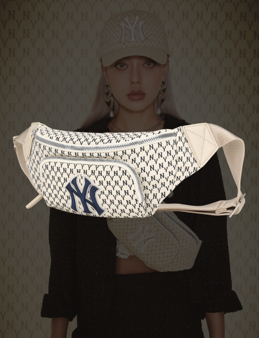 MLB New York Yankees Monogram Waist Bag (White) - Shop Streetwear, Sneakers, Slippers and Gifts online | Malaysia - The Factory KL