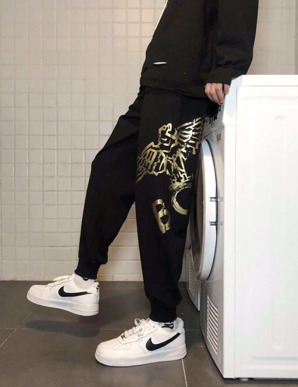 Boy London Bronzing Stitching Eagle Trousers Knit Track Pants - Shop Streetwear, Sneakers, Slippers and Gifts online | Malaysia - The Factory KL