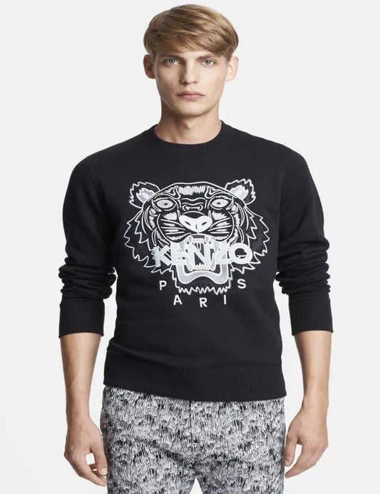 Kenzo White Gray Embroidered Tiger Logo Sweatshirt - Shop Streetwear, Sneakers, Slippers and Gifts online | Malaysia - The Factory KL