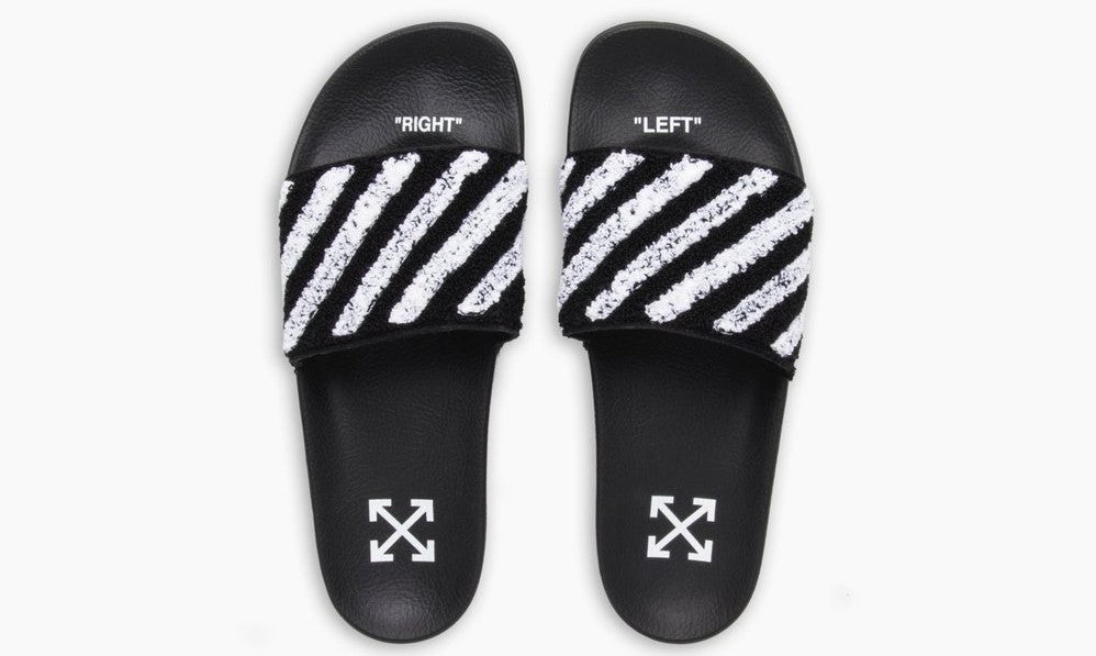 OFF-WHITE Flyknit Slider sandal in white/black - Shop Streetwear, Sneakers, Slippers and Gifts online | Malaysia - The Factory KL