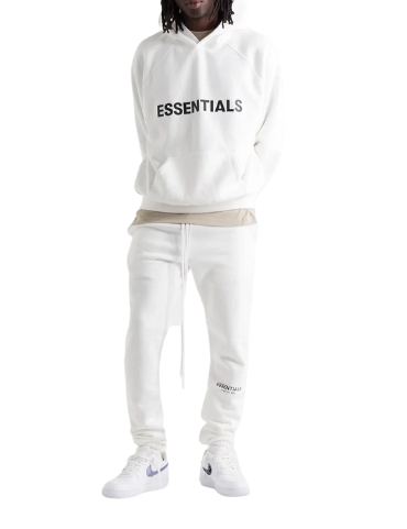 Fear Of God - Essentials Pullover Hoodie Applique Logo (White)