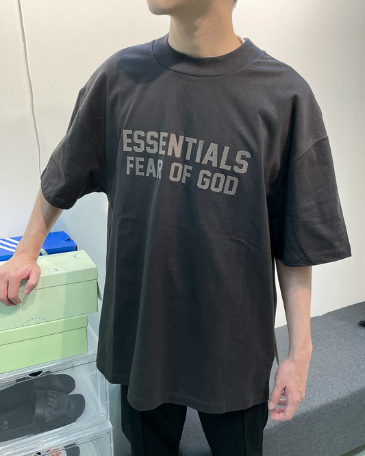 Fear of God Essentials Tee Big Flocked Logo 2022 (Off Black)