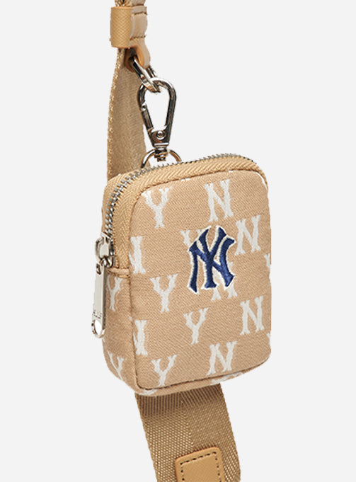 MLB Monogram Jacquard Crossbody Bag (Beige)
