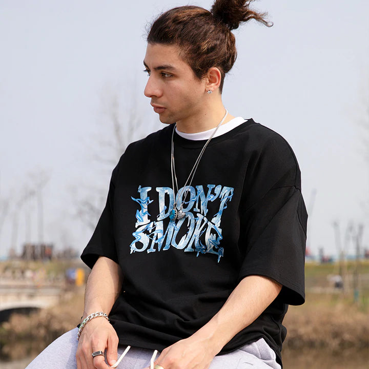 DONSMOKE Blue Static Logo T-shirt ( Black )