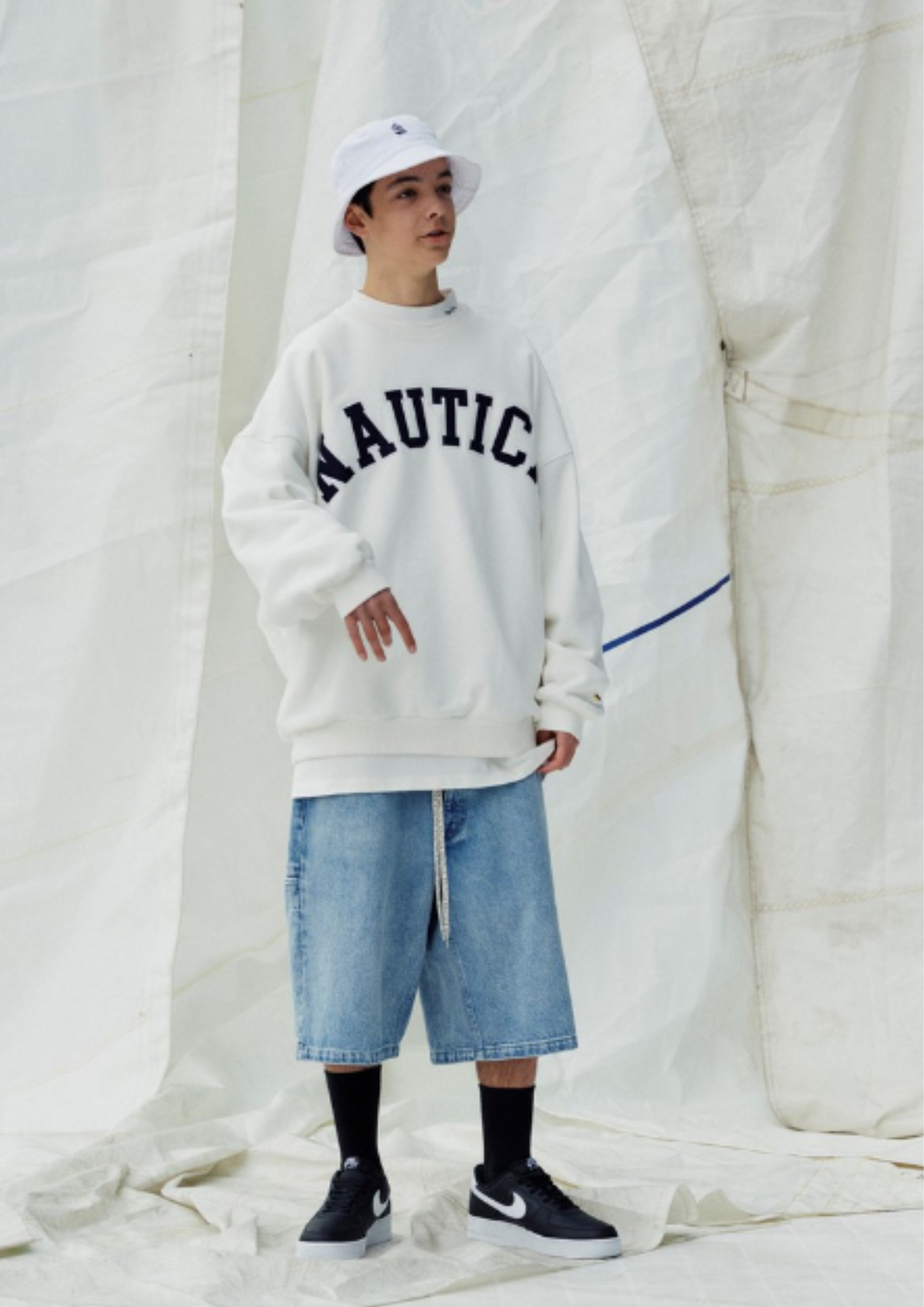 NAUTICA Arch Logo Sweatshirt 2.1 ( JAPAN ) (White)