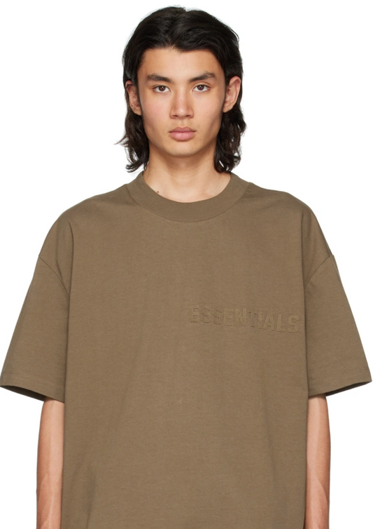Fear Of God Essential Tee Flocked Chest Logo 2022 (Brown)