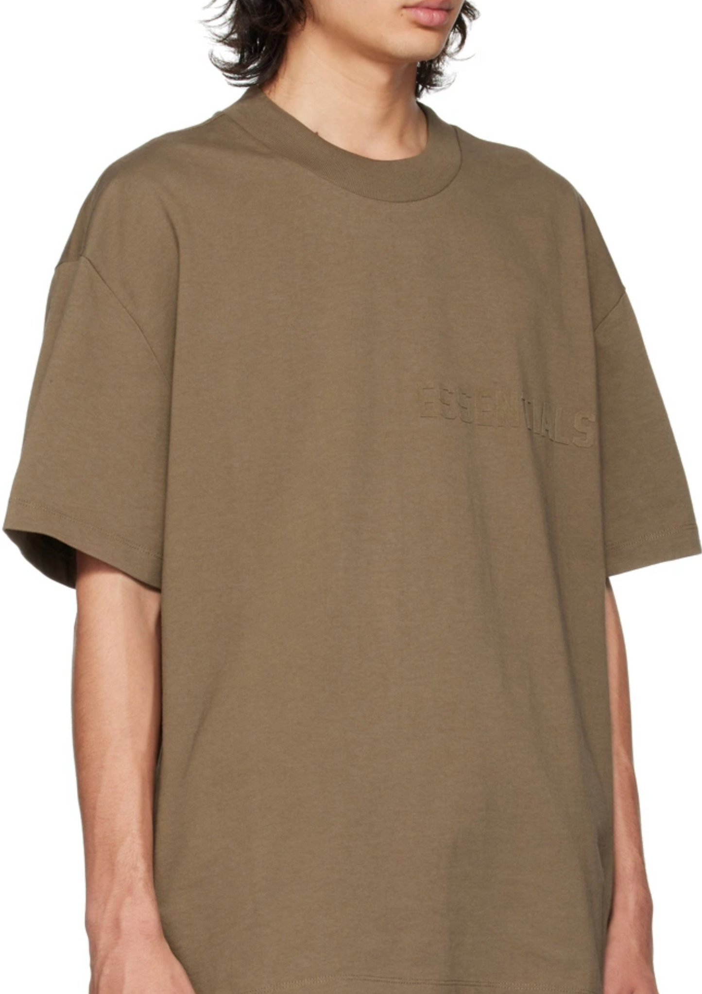 Fear Of God Essential Tee Flocked Chest Logo 2022 (Brown)