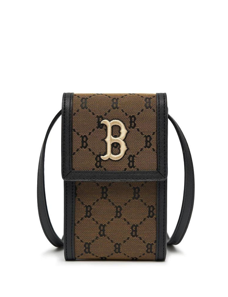 MLB Monogram Phone Pouch Boston Red Sox D.Beige