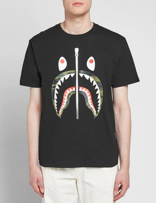 Bape Green Camo Shark T-Shirt