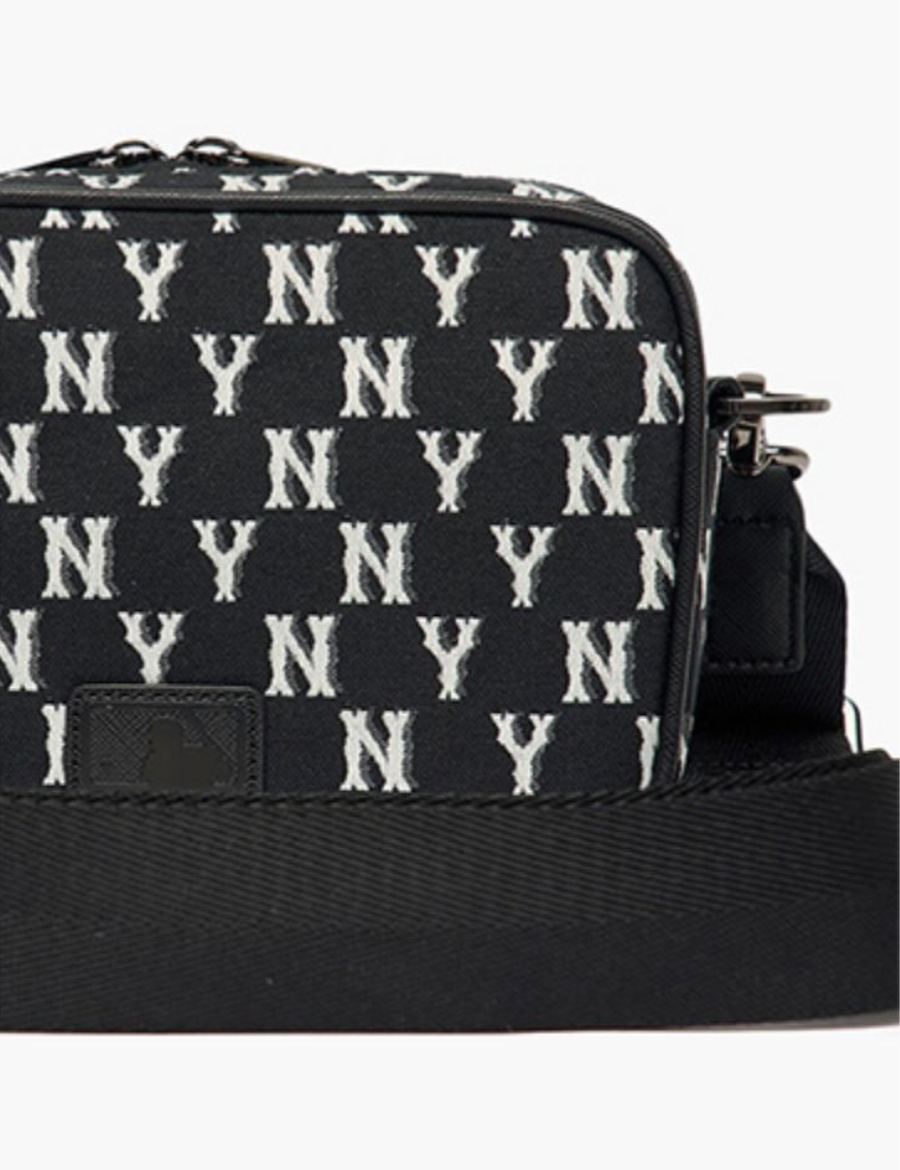 MLB Monogram Jacquard Mini Crossbody Bag (Black)