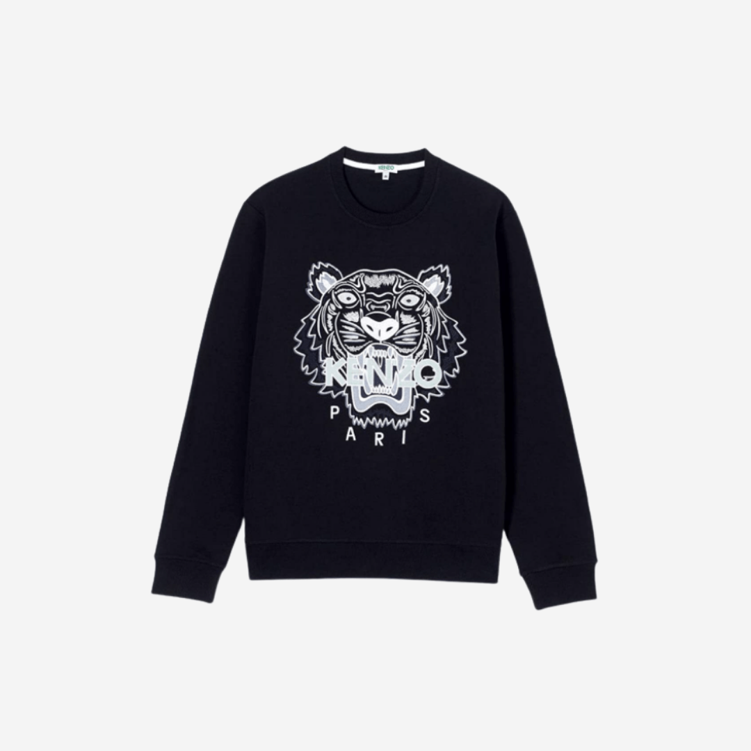 Kenzo White Gray Embroidered Tiger Logo Sweatshirt - Shop Streetwear, Sneakers, Slippers and Gifts online | Malaysia - The Factory KL