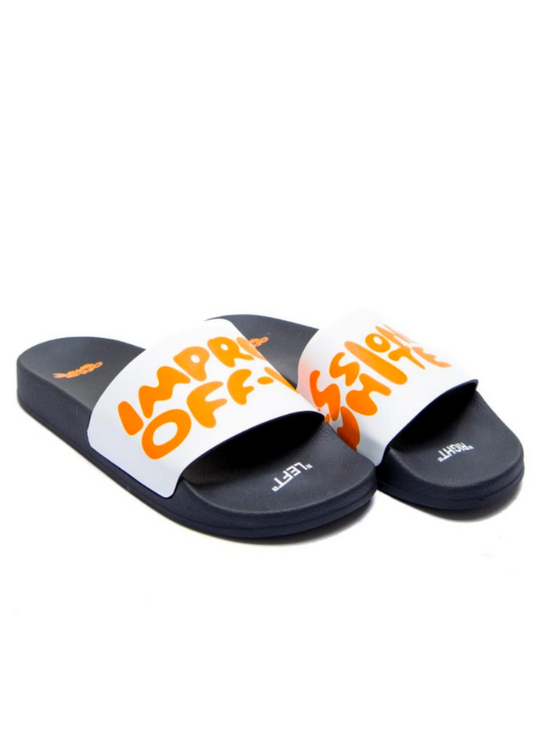 OFF-WHITE Impressionism Slider Sandals White/orange
