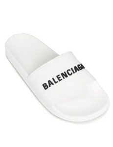 BALENCIAGA logo-embossed rubber slide ( White )