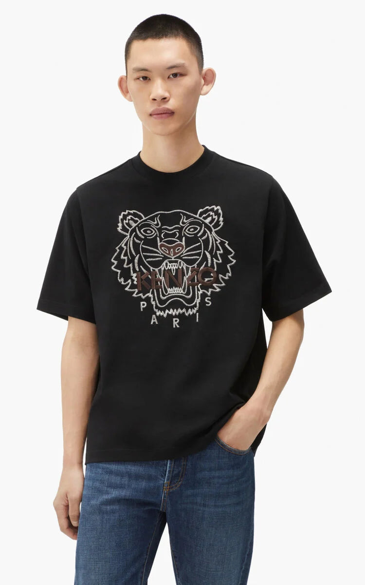 Kenzo Poetic Tiger Embroidered T-shirt (Black) – The Factory KL