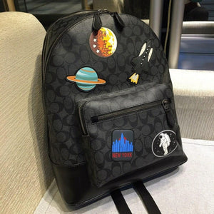 Coach × Nasa West Backpack With Space Patches ( Black )