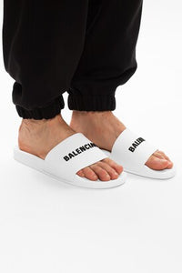BALENCIAGA logo-embossed rubber slide ( White )