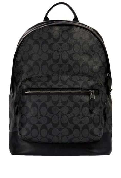 Coach West Backpack in Signature Canvas ( Black )