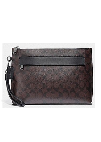 Coach Carryall Pouch In Signature Mahogany (Black)