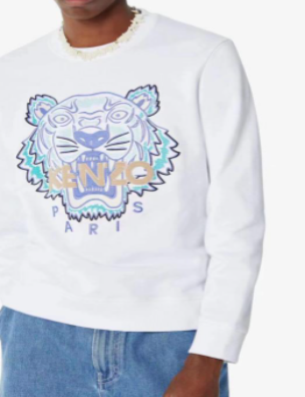 Kenzo Light Blue Embroidered Tiger Logo Sweatshirt - Shop Streetwear, Sneakers, Slippers and Gifts online | Malaysia - The Factory KL